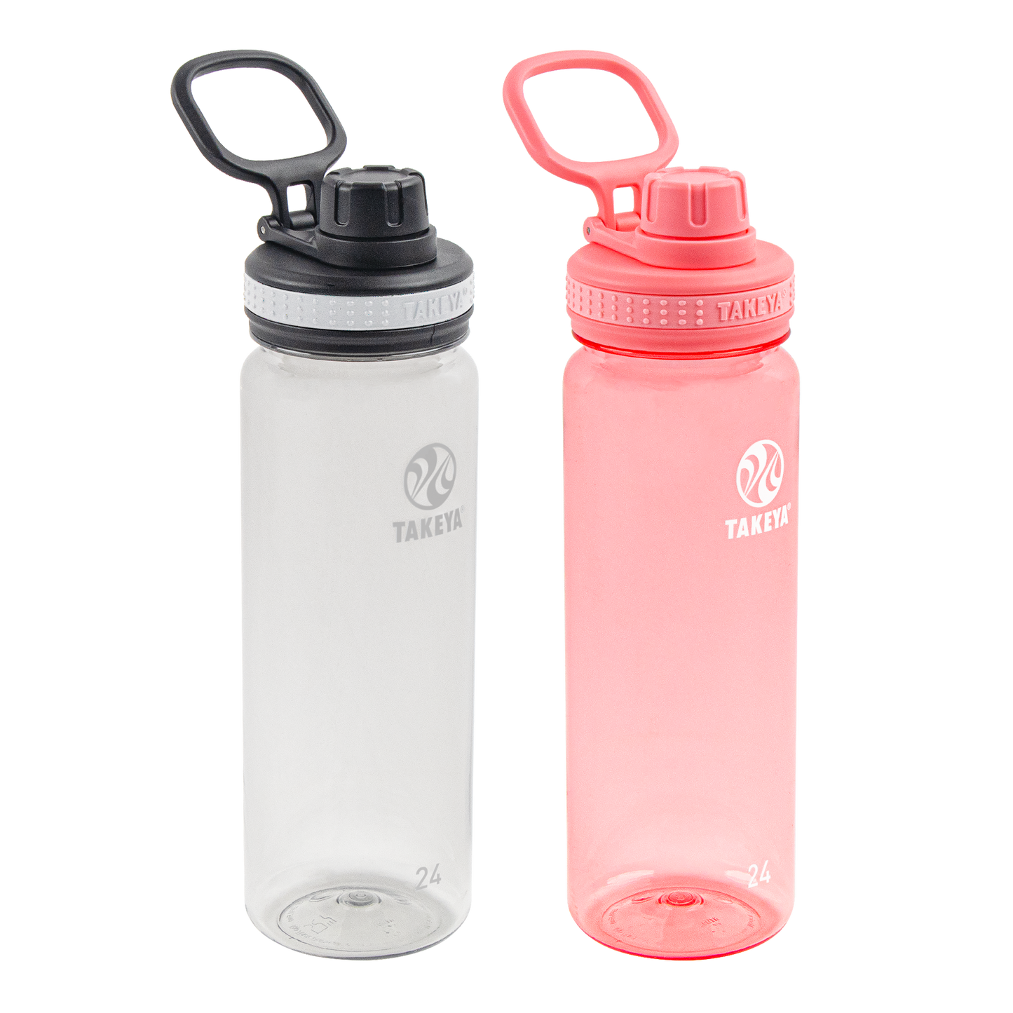 tritan-water-bottle-bundle-with-spout-lid-2-pack-a5 51689-Tritan-Spout-24-2pk-Clear-FlutterPink-angle_2e2a67e8-7240-4517-90e1-85605eacf4b2.png